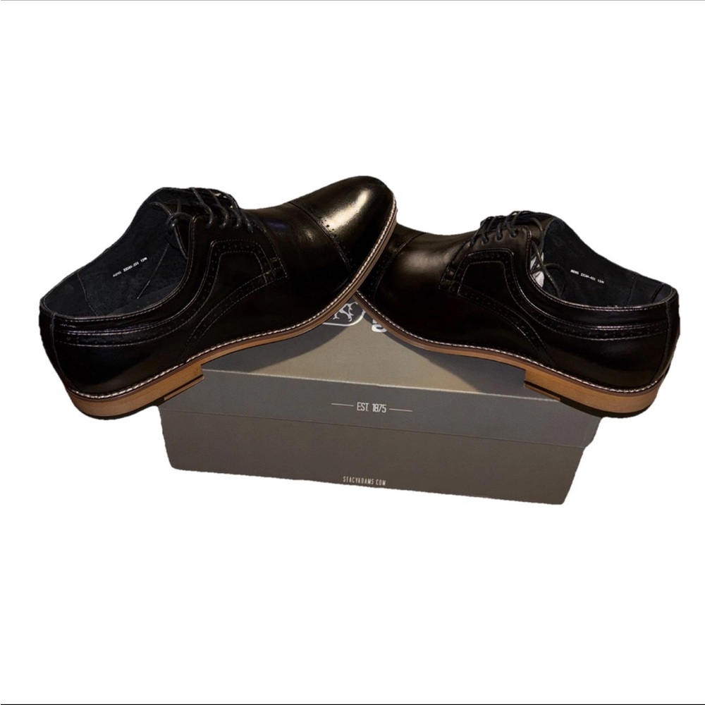 Men’s Stacey Adams Dickinson black shoes size 13 M